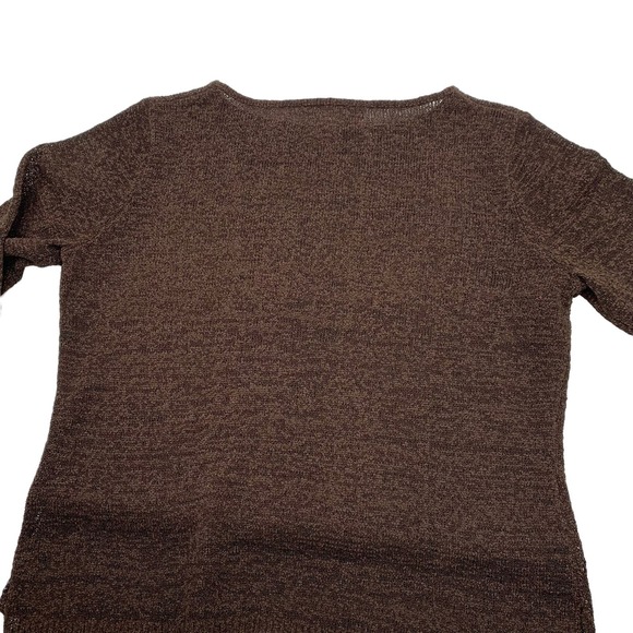 Norton McNaughton Pullover Sweater Boat Neck Stretch Terry Brown Women's Medium - Picture 3 of 7